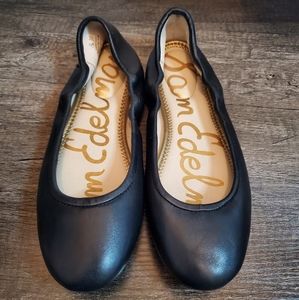Sam Edelman Fritz Black Leather Ballet Flats